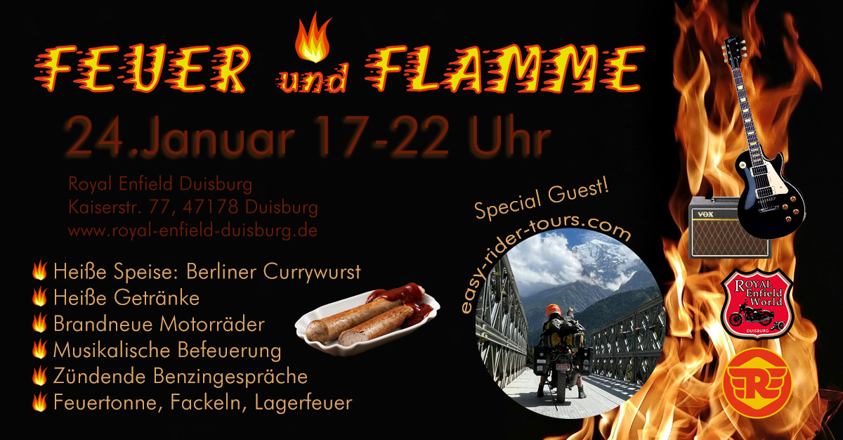 Veranstaltung Feuer und Flamme am 24. Januar ab 17:00 Uhr