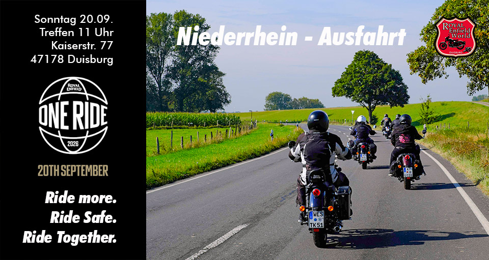 One Ride 2026 Ausfahrt am 20.09.26 One Ride 2026 Ausfahrt am 20.09.26